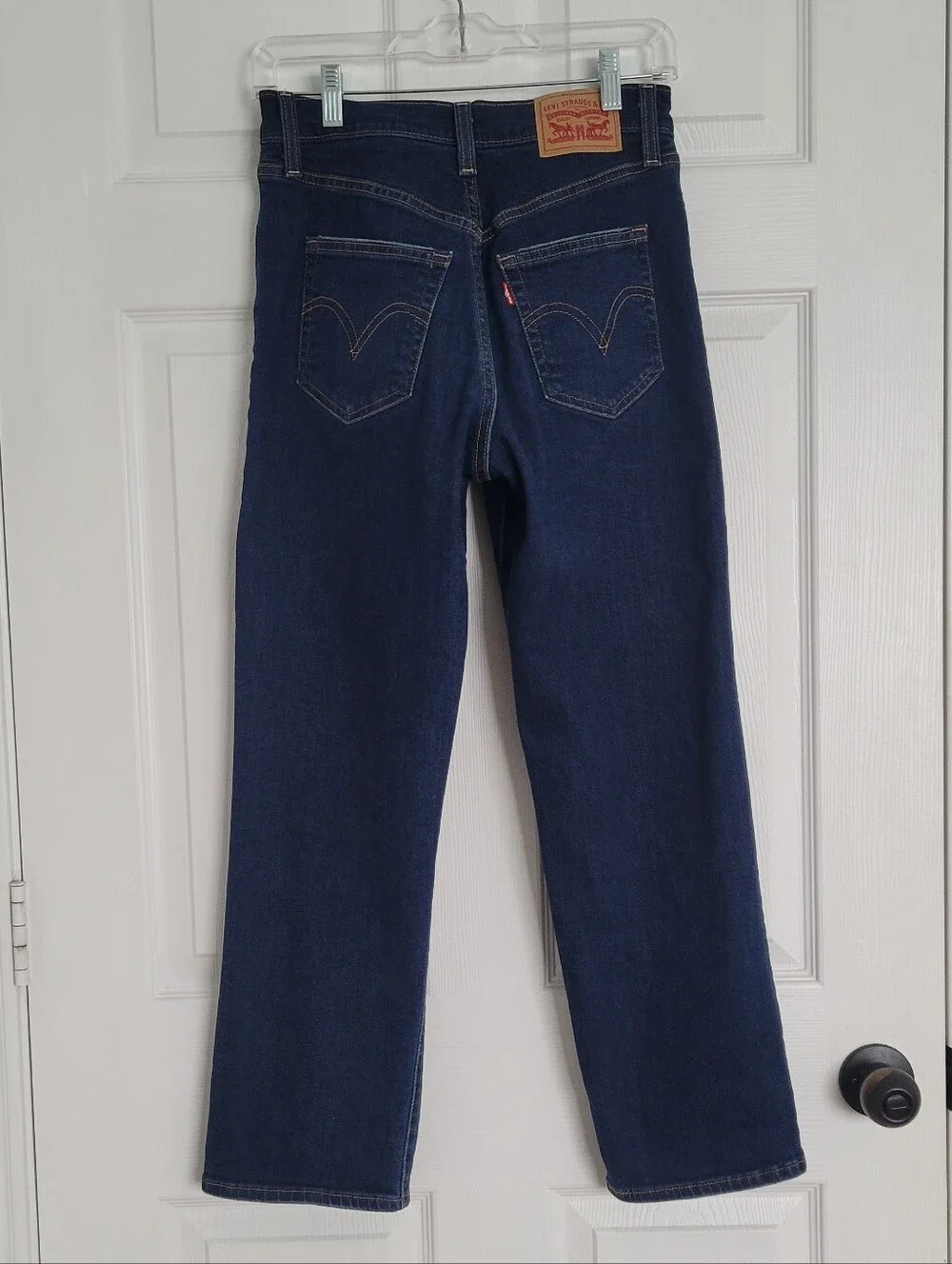 Levi's Ribcage Straight High-Rise Ankle Distressed Women's Jeans - Dark Blue